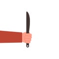 Hand holds a knife. illustration isolated on white background