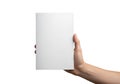 Hand holding white rectangular isolated on a transparent background rectangle blank Royalty Free Stock Photo