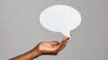 The hand with speech balloon.AI generated image Royalty Free Stock Photo