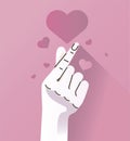hand human easy symbol gesture with hearts