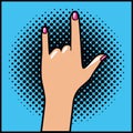 Hand human expressing rock and roll pop art Royalty Free Stock Photo