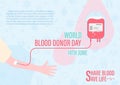 Poster campaign of World blood donor day in flat style and vector design