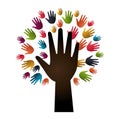 Hand human silhouette colors community icon