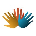 Hand human silhouette colors community icon