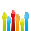 Hand human silhouette colors community icon