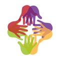 Hand human silhouette colors community icon