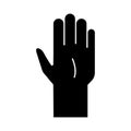 Hand human stop silhouette style icon