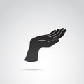 Hand icon vector art. White background.