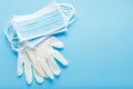 Hand hygiene, rubber gloves medical surgeon face protection for medical worker, doctor nurse. Protective surgical face mask.