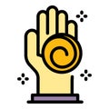 Hand hypnosis icon color outline vector Royalty Free Stock Photo