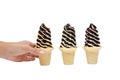 Hand with icecream cones Royalty Free Stock Photo