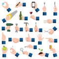Hand with object icon vector illustration