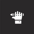 hand icon. Filled hand icon for website design and mobile, app development. hand icon from filled online learning collection