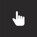 hand icon. Filled hand icon for website design and mobile, app development. hand icon from filled selection and cursors collection