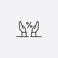 Hand icon symbol design vector percentage