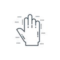 hand icon vector from cells organs and medical cannabis concept. Thin line illustration of hand editable stroke. hand linear sign