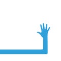 hand icon vector Illustration on white background hand up Royalty Free Stock Photo