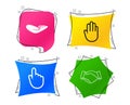 Hand icons. Handshake and click here symbols. Vector Royalty Free Stock Photo