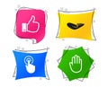 Hand icons. Like thumb up and click here symbols. Vector Royalty Free Stock Photo