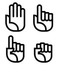 Hand icons set