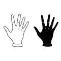 Hand Icons Showing Number Five. Royalty Free Stock Photo