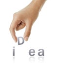 Hand and idea word