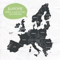 Hand illustrated vector map of Europe.