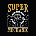 Hand illustration of Mechanic Super Mechanic