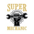 Hand illustration of Mechanic Super Mechanic good for print