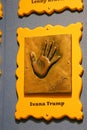 Hand imprints with inscription in concrete of First lady Ivana Trump