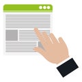 Hand indexing webpage interface template