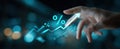The Hand Indicating Growth with Financial Data on a Digital Display AI generated image Royalty Free Stock Photo