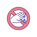 Hand injury prevention at work RGB color icon