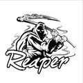 Hand Inked Grim Reaper Illustration Royalty Free Stock Photo