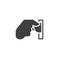 Hand inserting coin vector icon