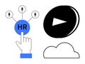 HR Management Concept with Digital Interaction and Cloud Storage for Streamlined Team Coordination Royalty Free Stock Photo