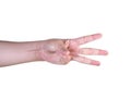 hand on isolated background clipping path