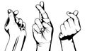 Hand isolated illustration. Finger gestures. love.