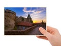 Hand and Kalemegdan fortress Belgrade - Serbia my photo Royalty Free Stock Photo