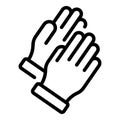 Hand keeper icon outline vector. Sport glove