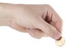 Hand keeping coin Royalty Free Stock Photo