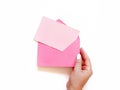 Hand keeps Pink envelope