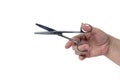 Hand keeps the scissors Royalty Free Stock Photo