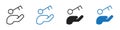 Hand key icon linear graphics set vector in black Royalty Free Stock Photo