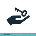 Hand and Key Icon Vector Logo Template Illustration Design. Vector EPS 10 Royalty Free Stock Photo