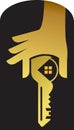 Hand key logo Royalty Free Stock Photo