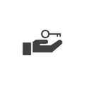 Hand and key vector icon Royalty Free Stock Photo