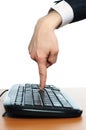 Hand with keyboard Royalty Free Stock Photo