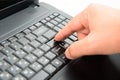 Hand on keyboard Royalty Free Stock Photo