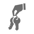 Hand and keys vector icon Royalty Free Stock Photo